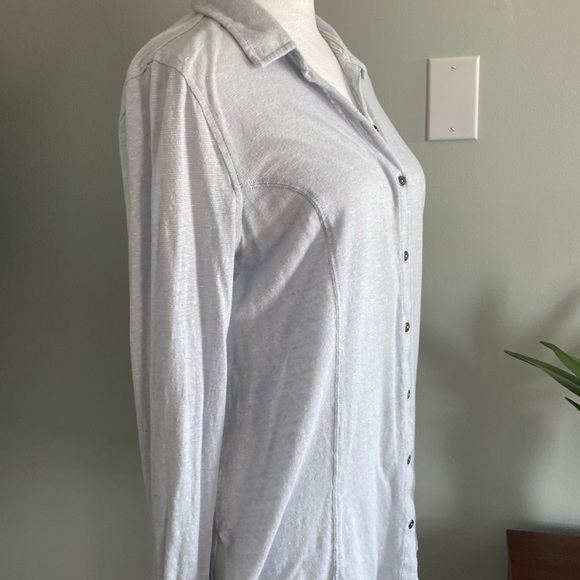 Anthropologie Maeve Jersey Linen Button Down Shirt Like New Size Small - Picture 6 of 9